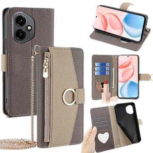 For Honor 400 Global 156.5mm Crossbody Litchi Texture Leather Phone Case(Grey)