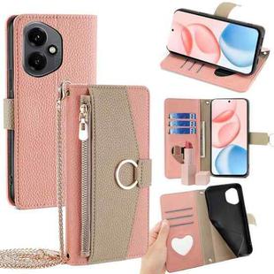 For Honor 400 Global 156.5mm Crossbody Litchi Texture Leather Phone Case(Pink)