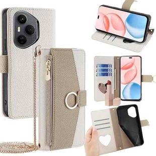 For Honor 400 Pro Global 160.8mm Crossbody Litchi Texture Leather Phone Case(White)