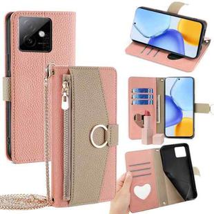 For Honor X60 GT 5G Crossbody Litchi Texture Leather Phone Case(Pink)