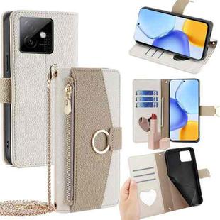 For Honor X60 GT 5G Crossbody Litchi Texture Leather Phone Case(White)