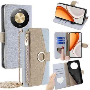 For Honor X70 5G Crossbody Litchi Texture Leather Phone Case(Blue)