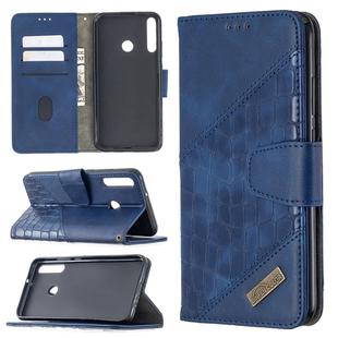 For Huawei Y7P Matching Color Crocodile Texture Horizontal Flip PU Leather Case with Wallet & Holder & Card Slots(Blue)