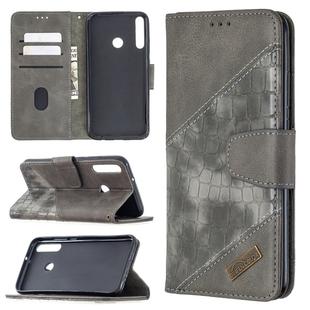 For Huawei Y7P Matching Color Crocodile Texture Horizontal Flip PU Leather Case with Wallet & Holder & Card Slots(Grey)