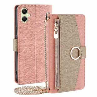 For Samsung Galaxy A05 4G Crossbody Litchi Texture Leather Phone Case(Pink)