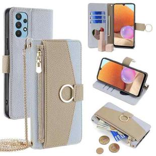 For Samsung Galaxy A32 4G Crossbody Litchi Texture Leather Phone Case(Blue)