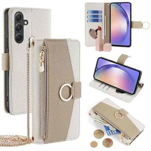 For Samsung Galaxy A54 5G Crossbody Litchi Texture Leather Phone Case(White)
