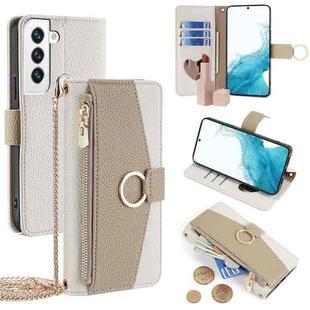 For Samsung Galaxy S22 5G Crossbody Litchi Texture Leather Phone Case(White)