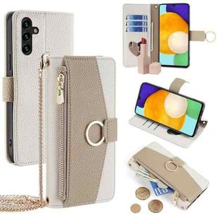 For Samsung Galaxy A13 5G Crossbody Litchi Texture Leather Phone Case(White)