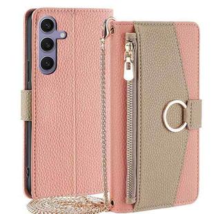 For Samsung Galaxy S24+ 5G Crossbody Litchi Texture Leather Phone Case(Pink)