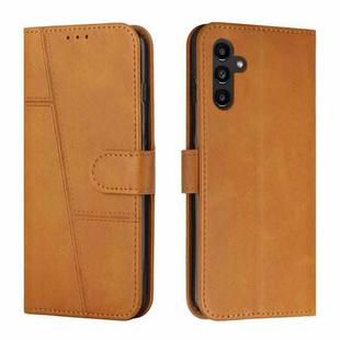 For Samsung Galaxy A15 Stitching Calf Texture Buckle Leather Phone Case(Yellow)