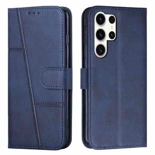 ForSamsung Galaxy S24 Ultra Stitching Calf Texture Buckle Leather Phone Case(Blue)