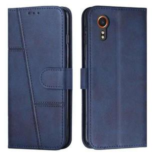 For Samsung Galaxy Xcover 7 Stitching Calf Texture Buckle Leather Phone Case(Blue)