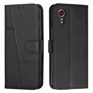 For Samsung Galaxy Xcover 7 Stitching Calf Texture Buckle Leather Phone Case(Black)