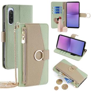 For Sony Xperia 10 V Crossbody Litchi Texture Leather Phone Case(Green)