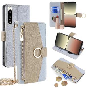 For Sony Xperia 5 IV Crossbody Litchi Texture Leather Phone Case(Blue)