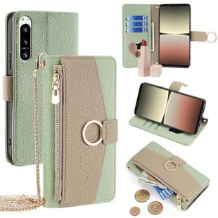 For Sony Xperia 5 IV Crossbody Litchi Texture Leather Phone Case(Green)