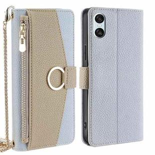 For Sony Xperia 10 VI Crossbody Litchi Texture Leather Phone Case(Blue)