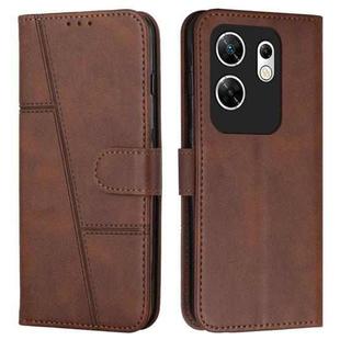 For Infinix Zero 30 4G Stitching Calf Texture Buckle Leather Phone Case(Brown)