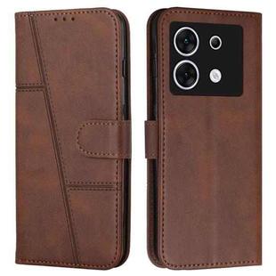For Infinix Zero 30 5G Stitching Calf Texture Buckle Leather Phone Case(Brown)