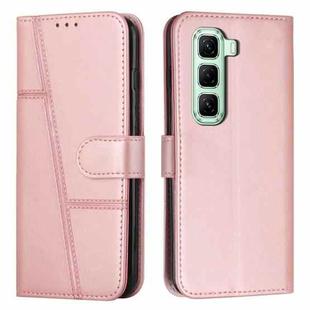 For Infinix Hot 50 4G Stitching Calf Texture Buckle Leather Phone Case(Pink)