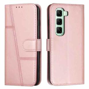 For Infinix Hot 50 Pro+ 4G Stitching Calf Texture Buckle Leather Phone Case(Pink)