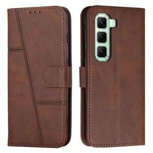 For Infinix Hot 50 Pro+ 4G Stitching Calf Texture Buckle Leather Phone Case(Brown)