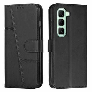 For Infinix Hot 50 Pro+ 4G Stitching Calf Texture Buckle Leather Phone Case(Black)