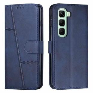 For Infinix Hot 50 Pro 4G Stitching Calf Texture Buckle Leather Phone Case(Blue)