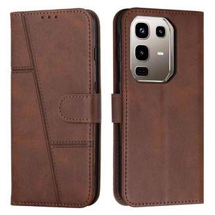 For Infinix Note 50 4G / 50 Pro 4G Stitching Calf Texture Buckle Leather Phone Case(Brown)