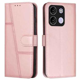 For itel A60s Stitching Calf Texture Buckle Leather Phone Case(Pink)