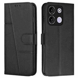 For itel A60s Stitching Calf Texture Buckle Leather Phone Case(Black)