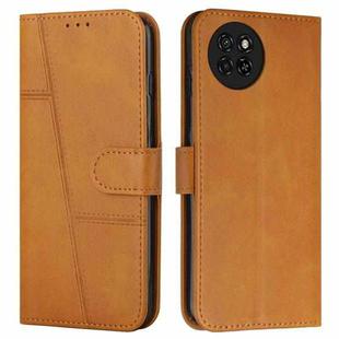 For itel S23 Stitching Calf Texture Buckle Leather Phone Case(Yellow)