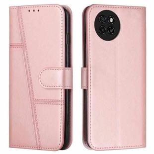 For itel S23 Stitching Calf Texture Buckle Leather Phone Case(Pink)