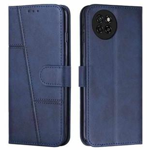 For itel S23 Stitching Calf Texture Buckle Leather Phone Case(Blue)