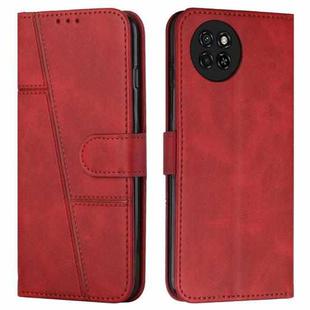 For itel S23 Stitching Calf Texture Buckle Leather Phone Case(Red)