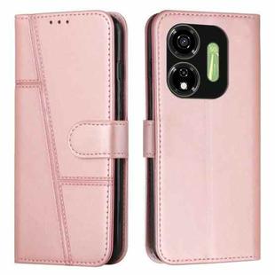 For itel P55 5G Stitching Calf Texture Buckle Leather Phone Case(Pink)