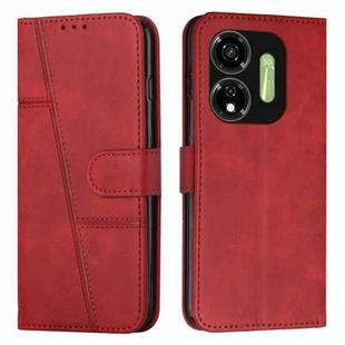 For itel P55 5G Stitching Calf Texture Buckle Leather Phone Case(Red)