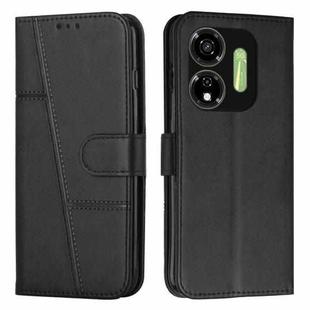 For itel P55 5G Stitching Calf Texture Buckle Leather Phone Case(Black)