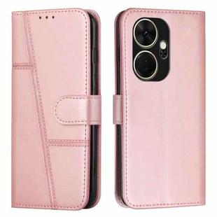 For itel P55+ Stitching Calf Texture Buckle Leather Phone Case(Pink)