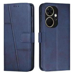 For itel P55+ Stitching Calf Texture Buckle Leather Phone Case(Blue)