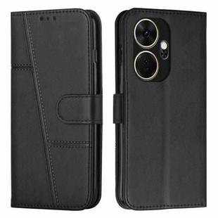 For itel P55+ Stitching Calf Texture Buckle Leather Phone Case(Black)