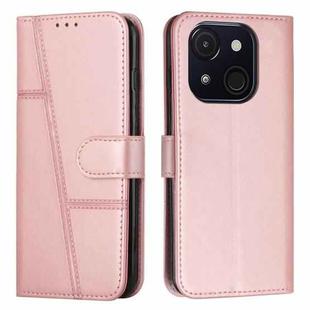 For itel A50C Stitching Calf Texture Buckle Leather Phone Case(Pink)