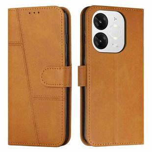 For itel A80 Stitching Calf Texture Buckle Leather Phone Case(Yellow)