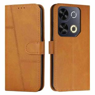 For itel P65 Stitching Calf Texture Buckle Leather Phone Case(Yellow)