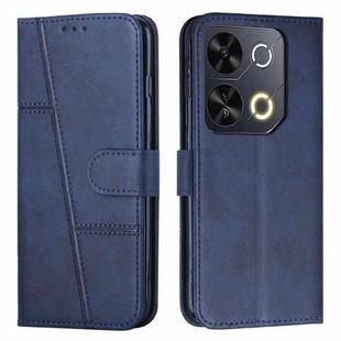 For itel P65 Stitching Calf Texture Buckle Leather Phone Case(Blue)