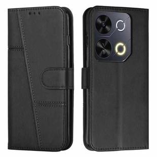 For itel P65 Stitching Calf Texture Buckle Leather Phone Case(Black)