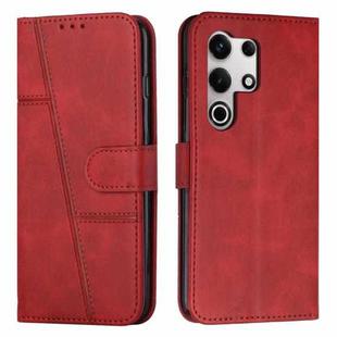 For itel S25 Ultra Stitching Calf Texture Buckle Leather Phone Case(Red)