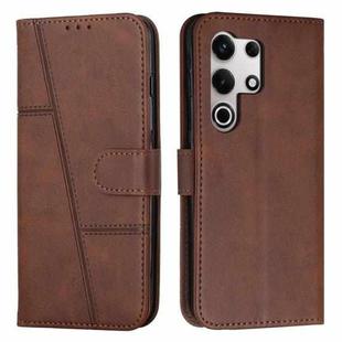 For itel S25 Ultra Stitching Calf Texture Buckle Leather Phone Case(Brown)