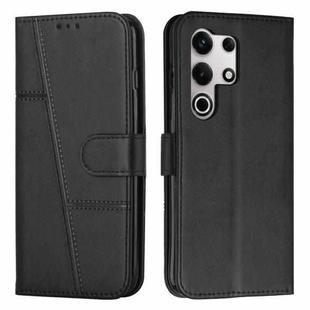 For itel S25 Ultra Stitching Calf Texture Buckle Leather Phone Case(Black)